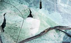 broken auto glass windshield